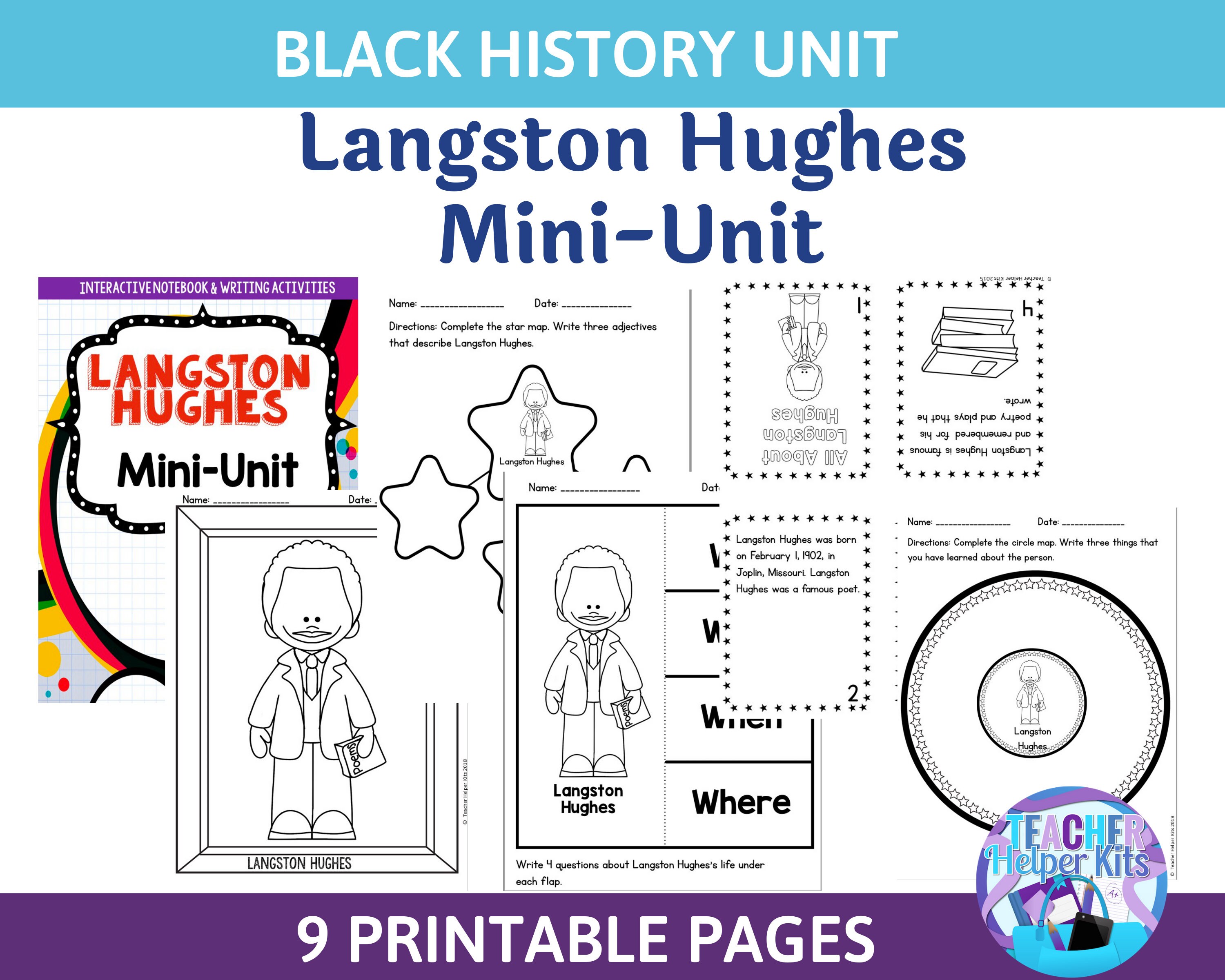 Black history month reading prehension langston hughes black history month worksheets black history month homeschool worksheets