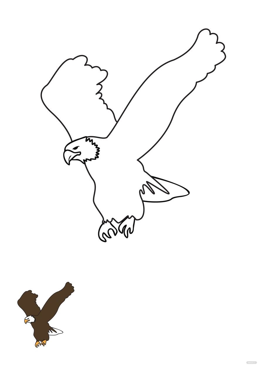 Free winged eagle coloring page