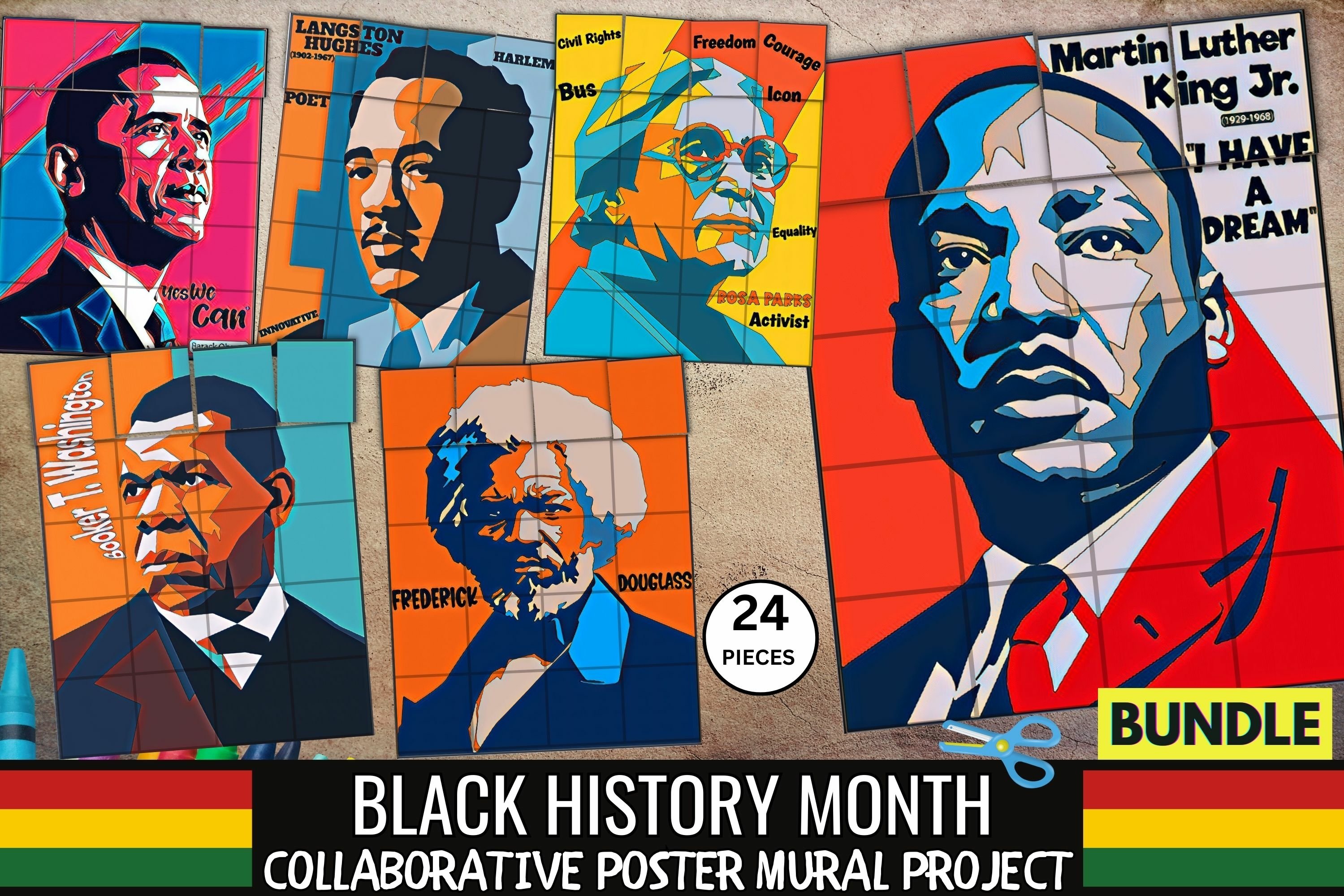 Black history month craft collaborative poster