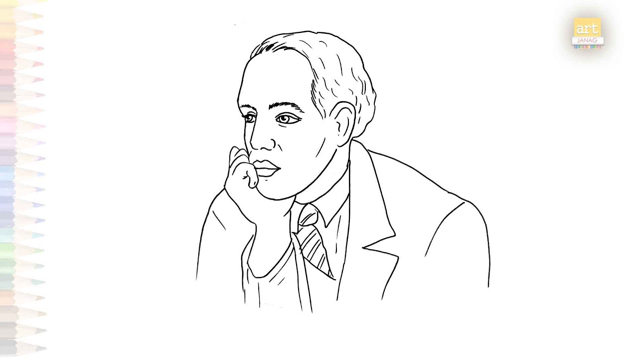 Langston hughes drawing outline drawings how to draw langston hughes step by step artjanag