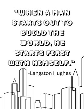 Langston hughes coloring pages by happyinthemiddletpt tpt