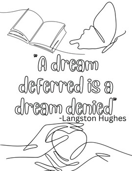 Langston hughes coloring pages by happyinthemiddletpt tpt