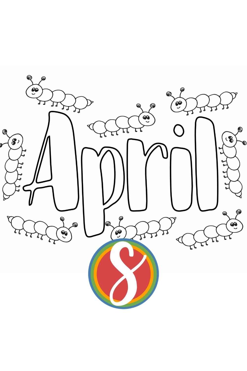 Free april coloring pages â stevie doodles