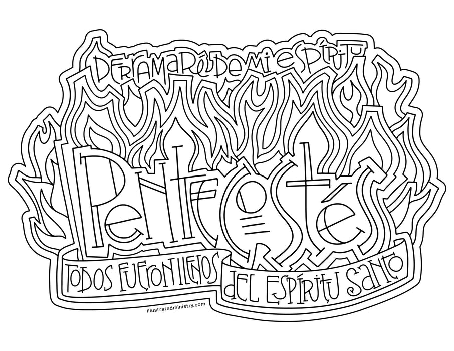 Pentecostãs coloring page poster