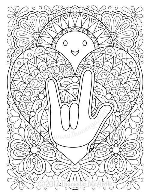 I love you in american sign language coloring page sign language colors sign language art coloring books