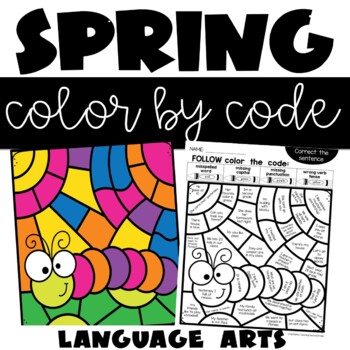 Spring language activities color by code