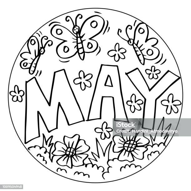 May coloring pages for kids keywords language english stock illustration