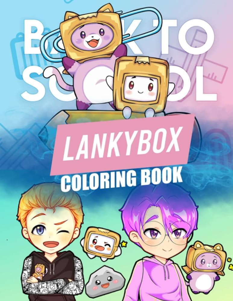 Lankbox coloring book premium illustration pages to color with one sided coloring pages about fxy bxy and rock characters for kids adults leon edgar hj ùøªø