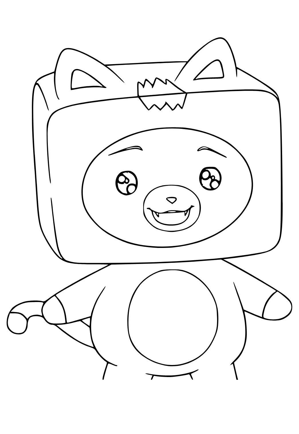 Free printable lankybox smile coloring page for adults and kids