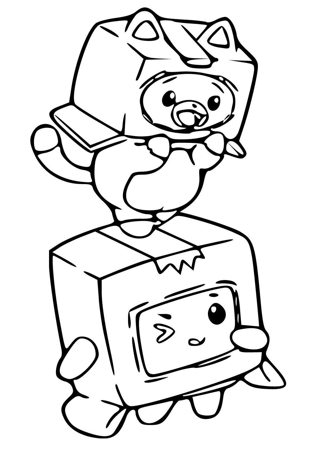 Free printable lankybox funny coloring page for adults and kids