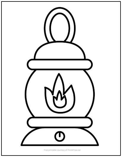 Camping lantern coloring page print it free