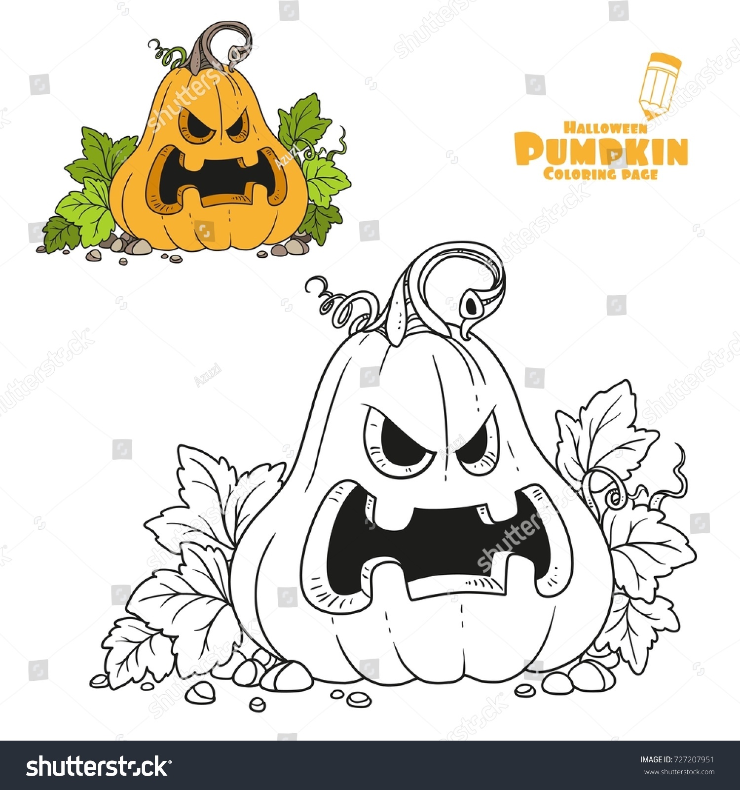 Lantern pumpkin cut out grin color stock vector royalty free