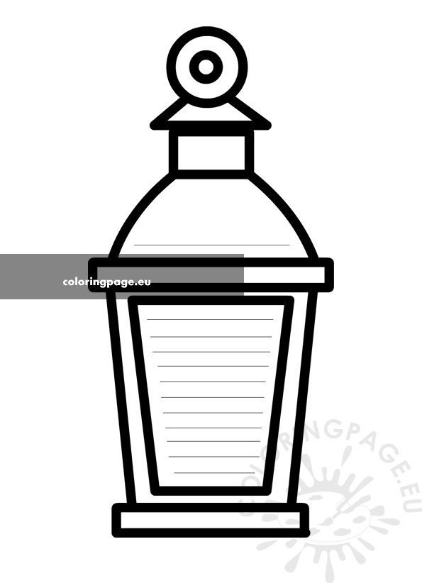 Lantern writing template coloring page