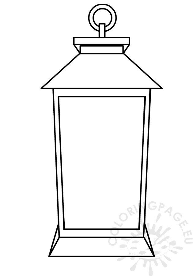 Christmas lantern template coloring page