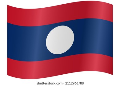 Laos d waving flag emoji stock illustration