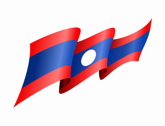 Lao flag wavy background vector images