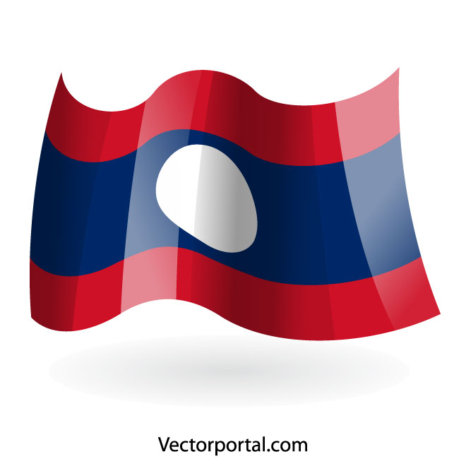 Waving flag of laos royalty free stock svg vector and clip art