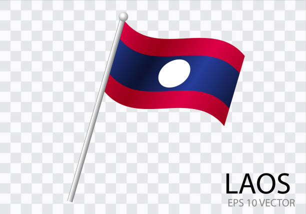 Laos flag asia three dimensional shape stock photos pictures royalty