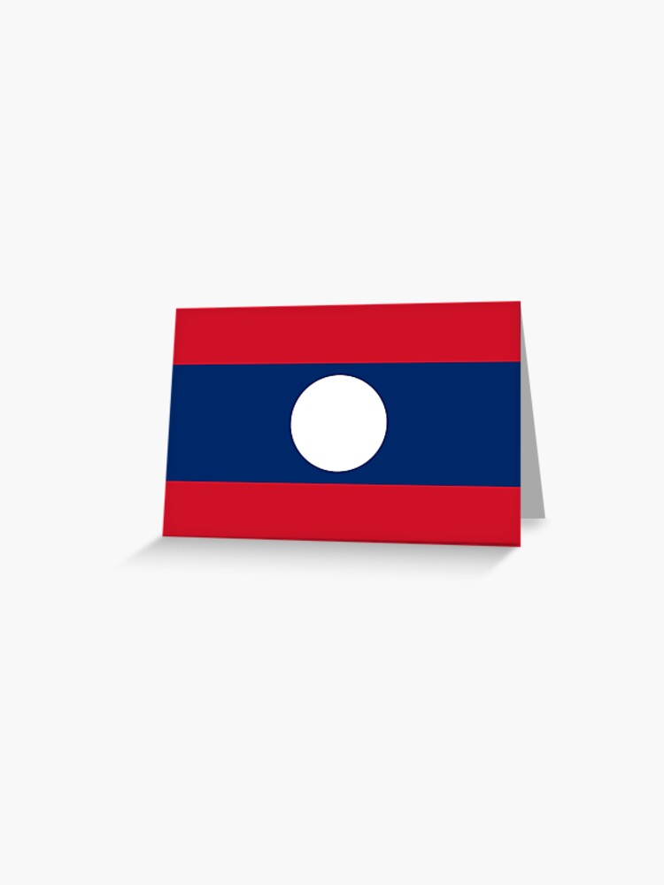 Laos flag stickers gifts and other products greeting card for sale by mpodger