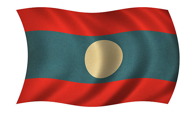 Flag of laos isolated on white stock photos pictures royalty