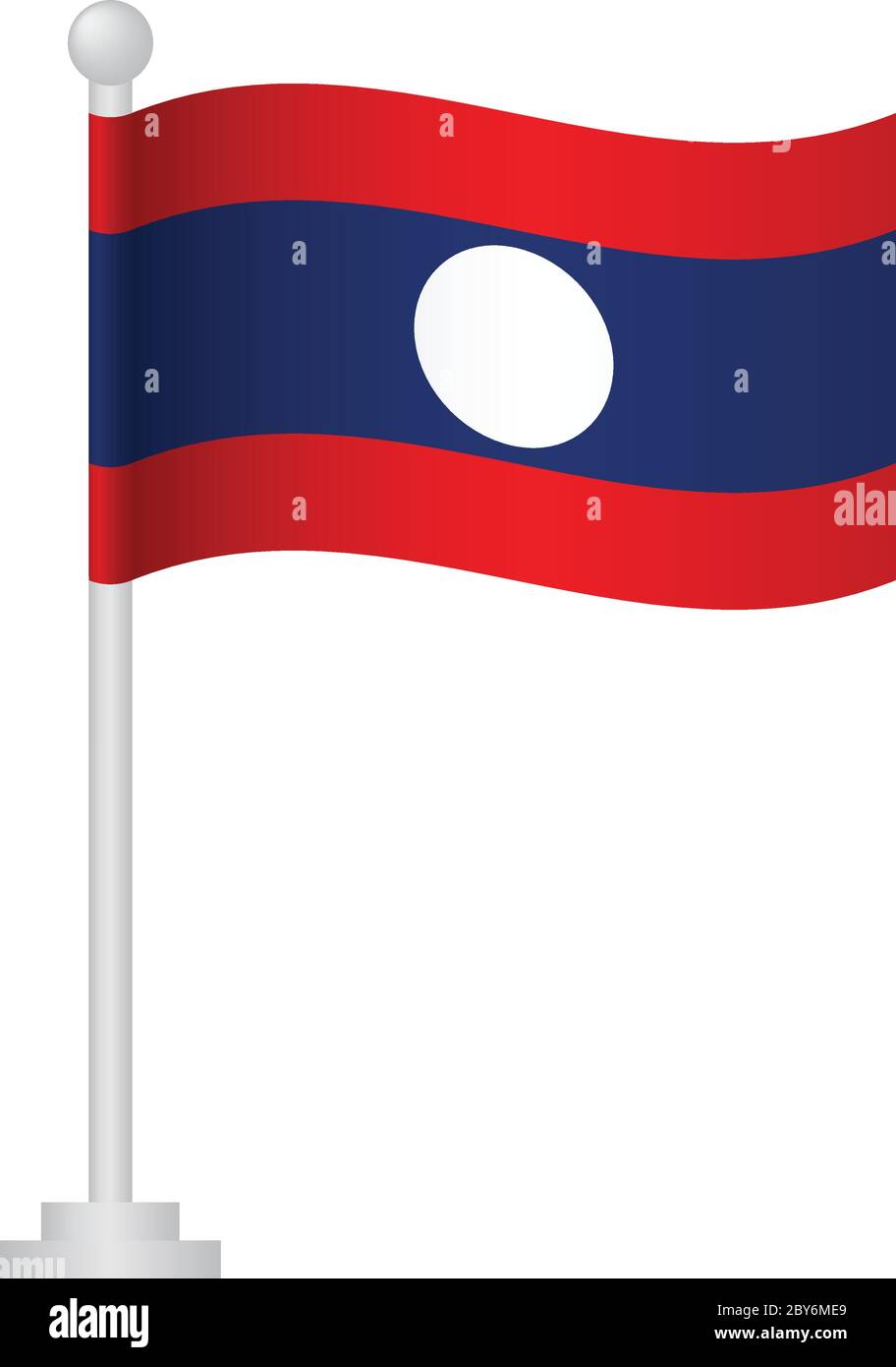 Laos flag national flag of laos on pole vector stock vector image art