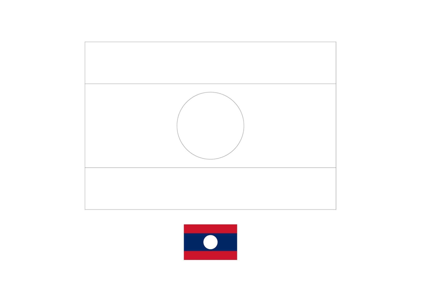 Flag of laos coloring page