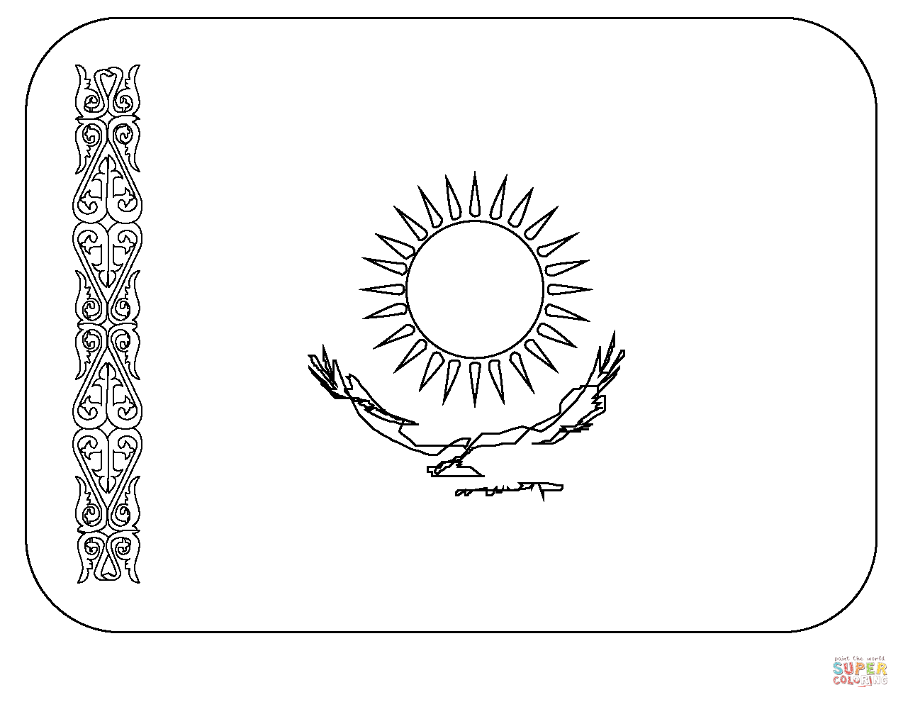 Flag of kazakhstan emoji coloring page free printable coloring pages