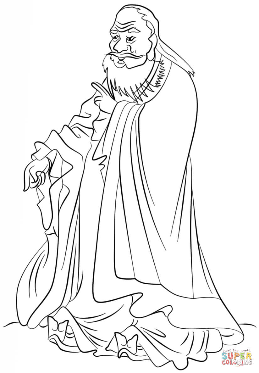 Laozi coloring page free printable coloring pages