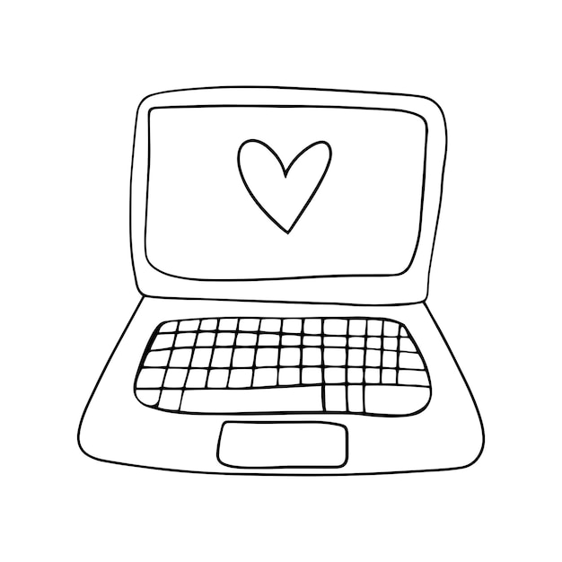 Laptop coloring pages vectors illustrations for free download