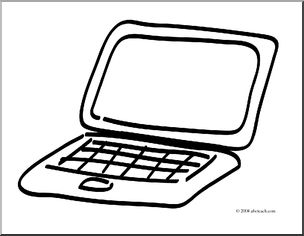 Clip art laptop puter coloring page i