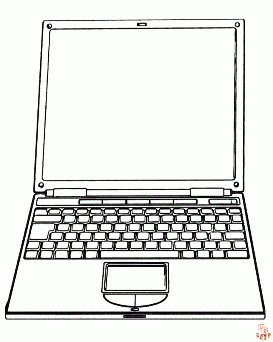 Printable laptop coloring pages free for kids and adults