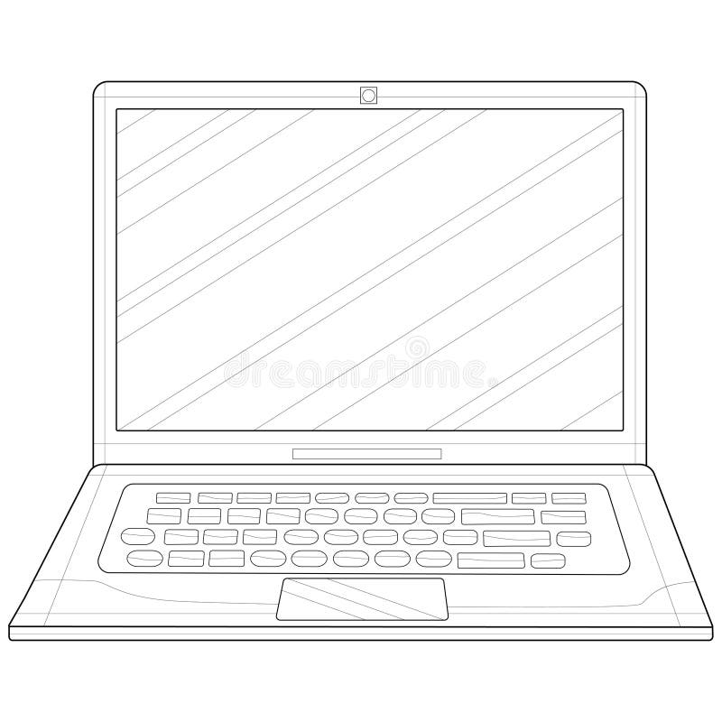 Coloring book laptop stock illustrations â coloring book laptop stock illustrations vectors clipart