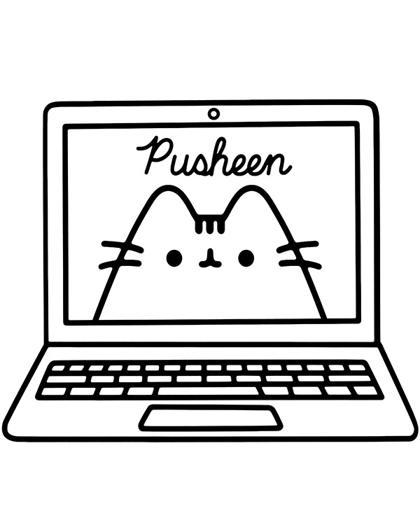 Funny pusheen coloring sheet picture