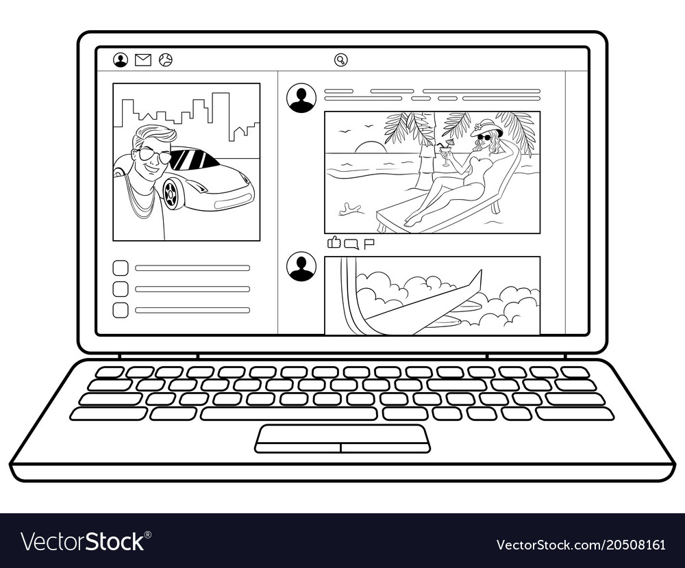 Social network coloring book royalty free vector image