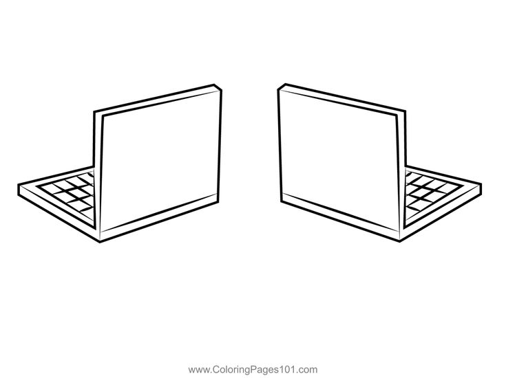 Two laptop coloring page coloring pages electronics gadgets printable coloring pages