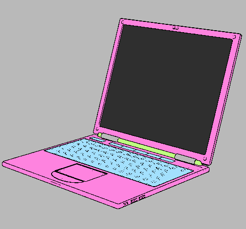 Colored page laptop painted by luciana