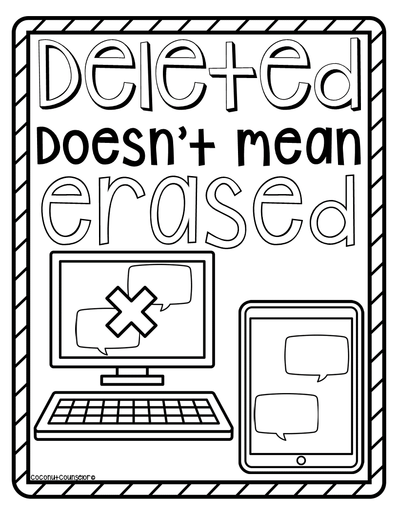 Digital citizenship coloring pages made by teachers