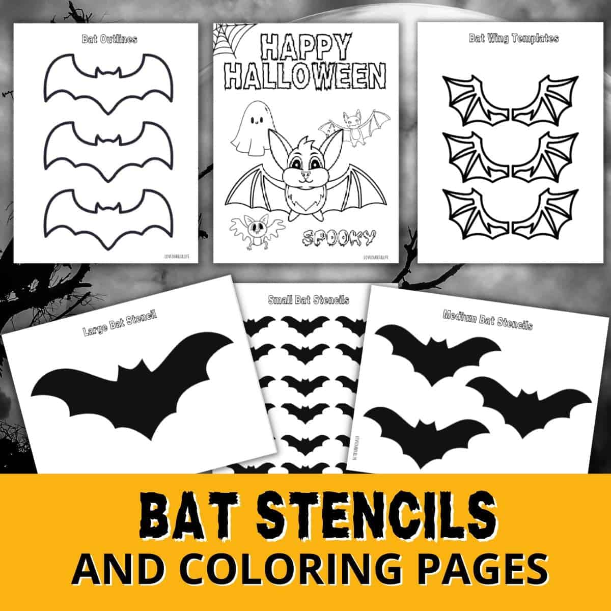 Free printable bat template stencil for halloween crafts â love our real life