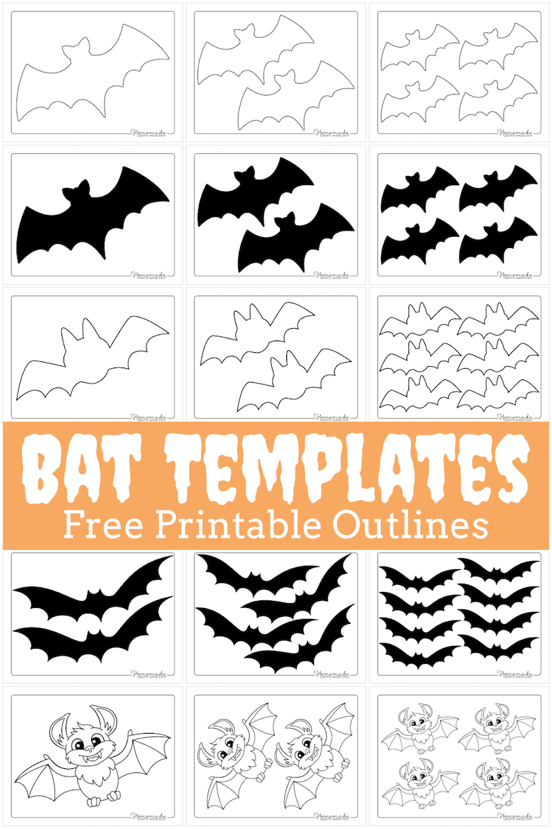 Free printable bat templates for halloween crafts