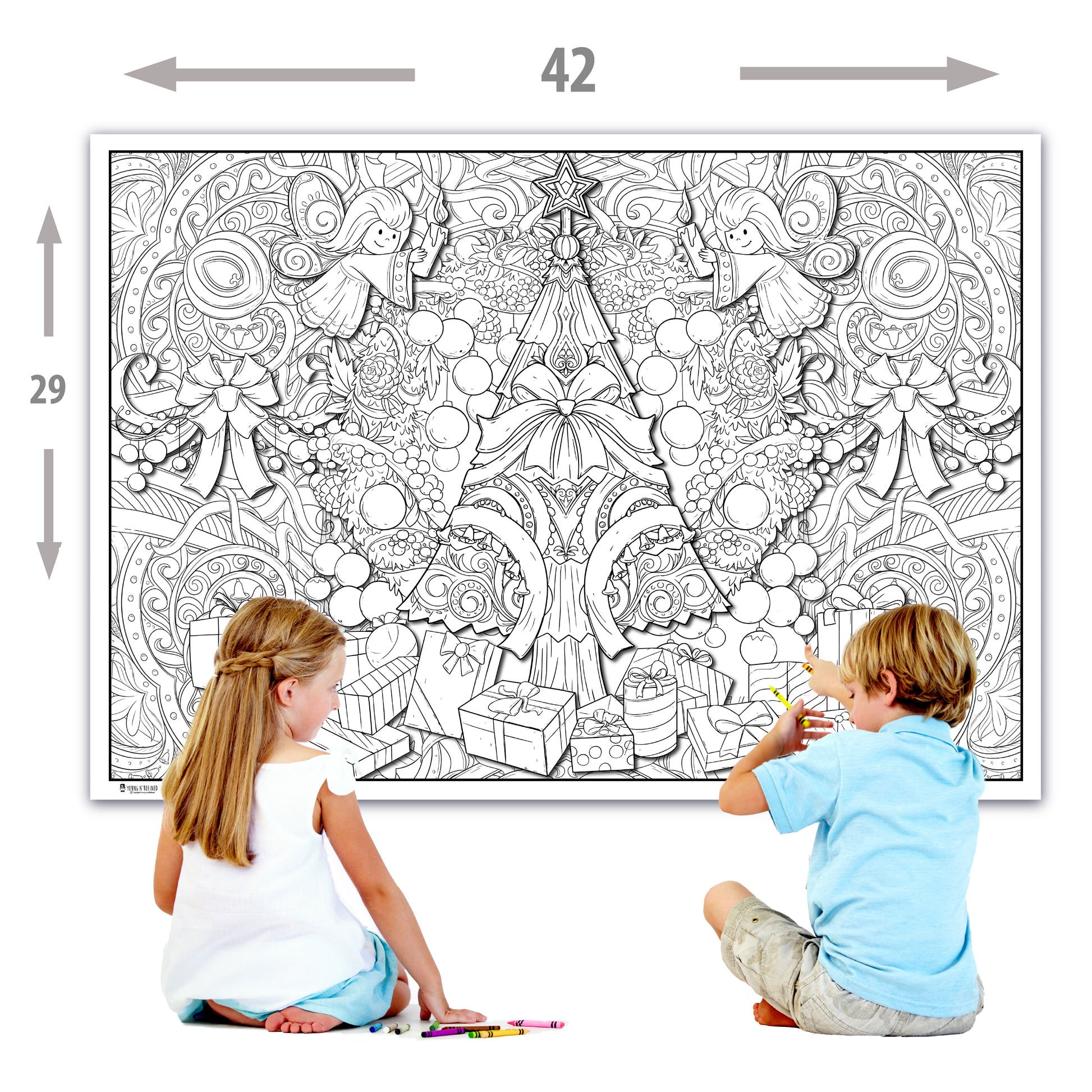 Christmas activity coloring page extra large poster folded version you â young n refined