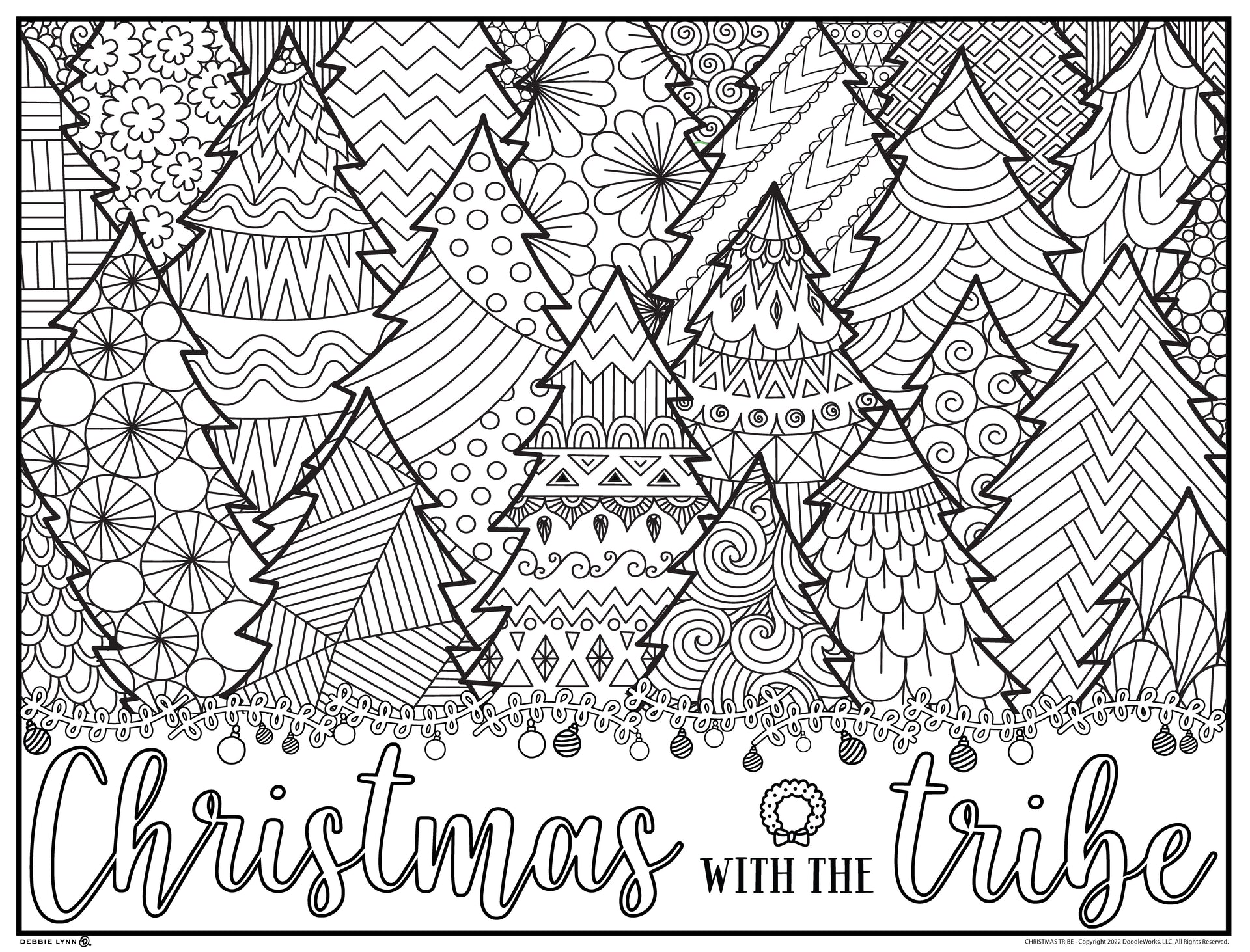 Christmas tribe personalized giant coloring poster x â debbie lynn