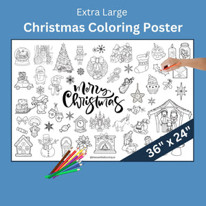 Kids extra large christmas coloring poster kit â blessed be boutique