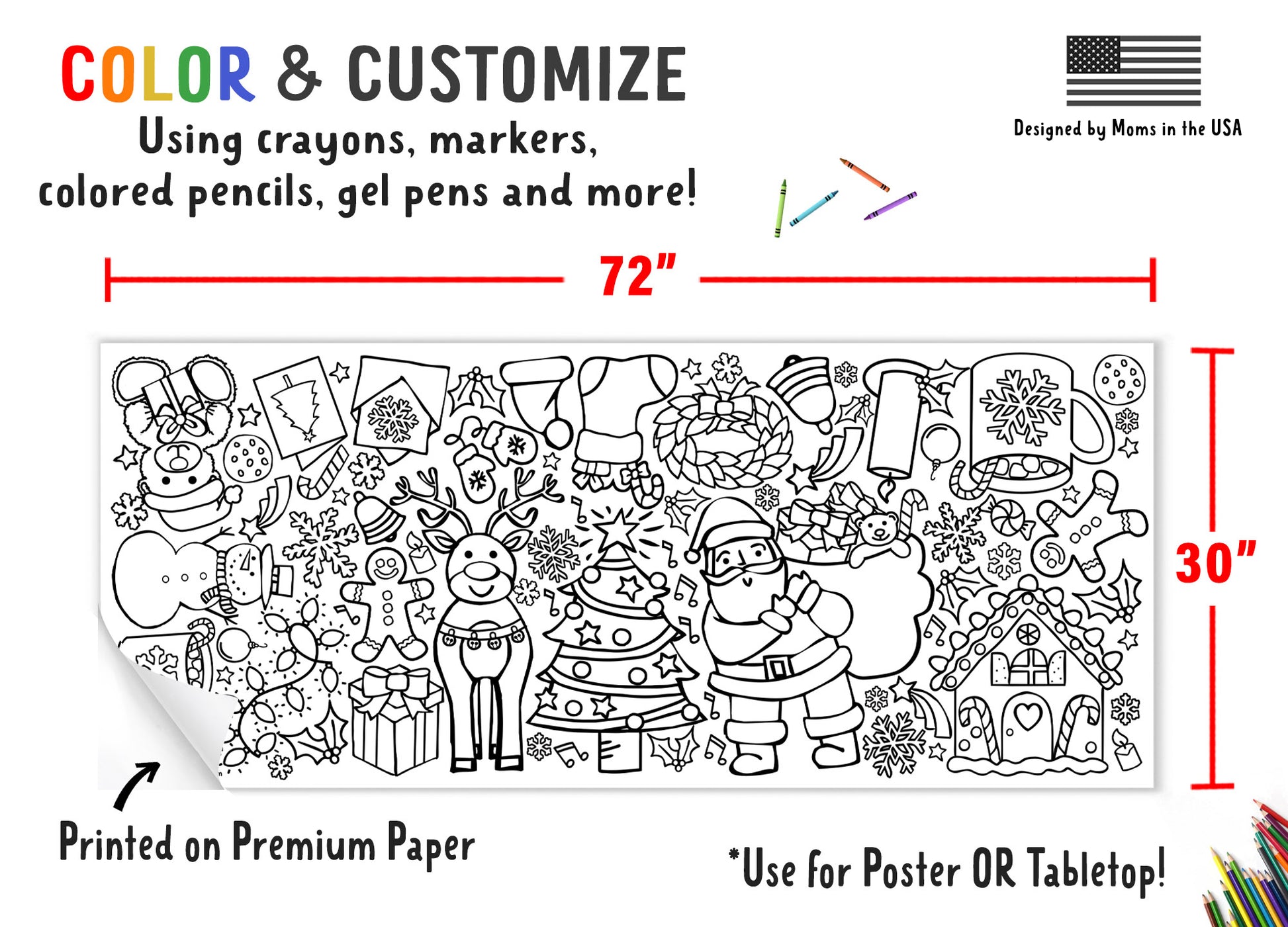 Giant christmas coloring banner â tiny expressions