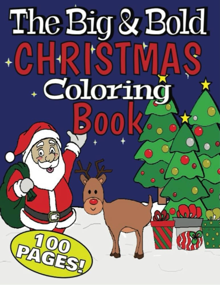 The big bold christmas coloring book large print coloring pages for all ages hall annie books