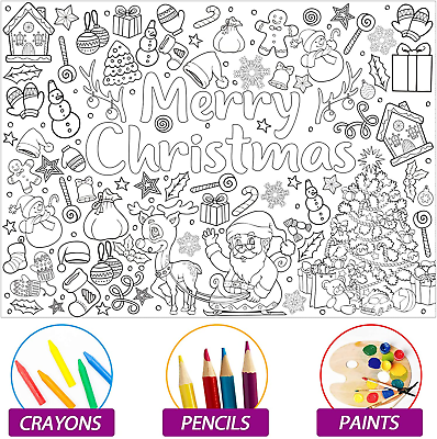 Christmas coloring books for kids xmas giant coloring poster holiday large color