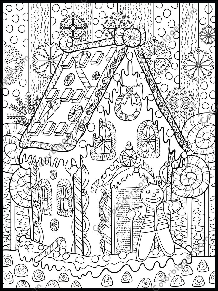 Huge gingerbread house coloring poster in sizes x or x home decor wall art christmas gift