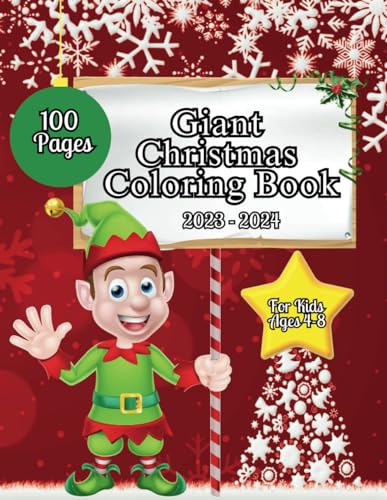 Giant christmas coloring book for kids