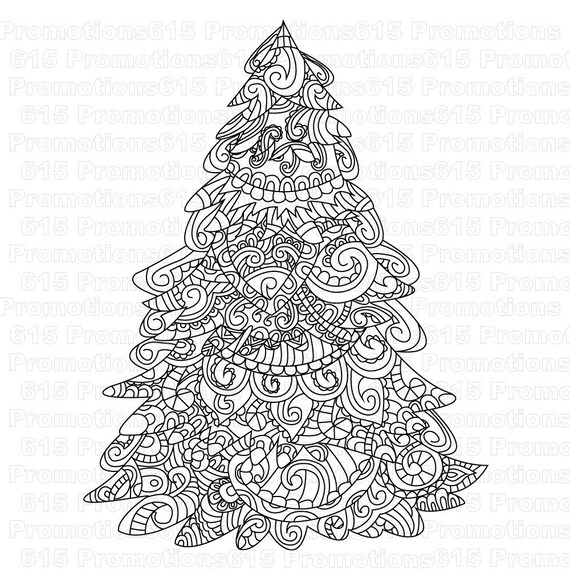 X large coloring poster christmas tree