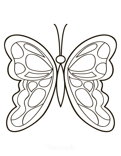 Free butterfly coloring pages for kids adults