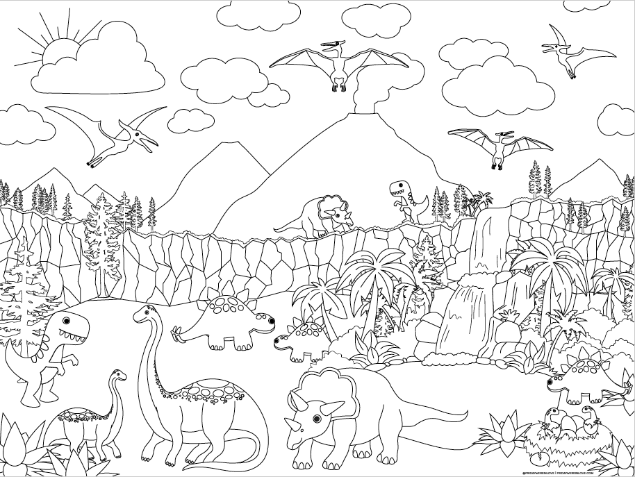 Dinosaur coloring pages you can print from home